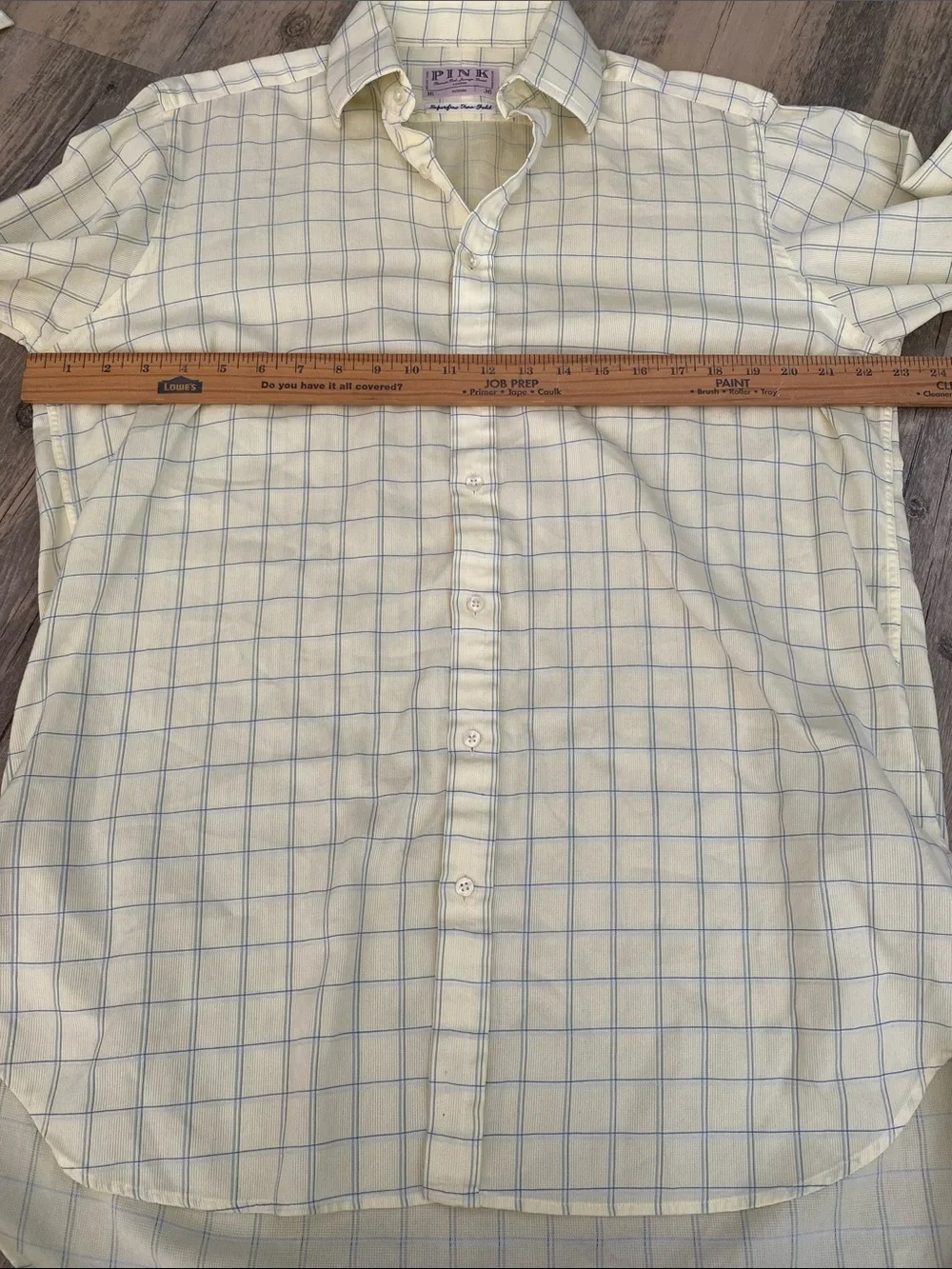 Thomas Pink Superfine Two Fold Cotton Window Pane French Cuff Dress Shirt 16 36